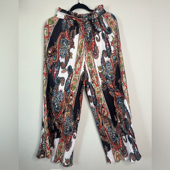 SATIN TRIBAL PRINT PANTS - Picture 2 of 3